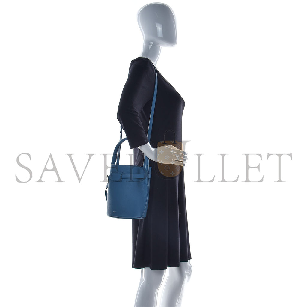 CELINE CALFSKIN NANO BIG BAG BUCKET SLATE BLUE (21*15*15cm)